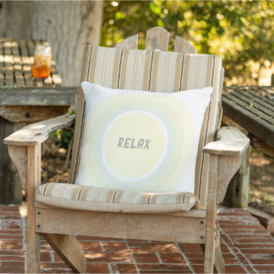 RELAX - Light Green Yellow Grunge Circles Cushion