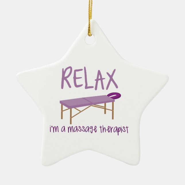 Relax Massage Table Ceramic Tree Decoration (Front)