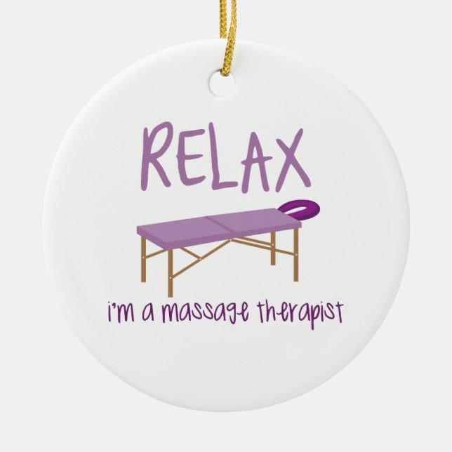 Relax Massage Table Ceramic Tree Decoration (Front)
