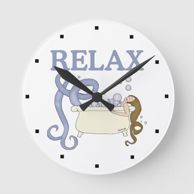 Relax Mermaid Round Clock (Front)