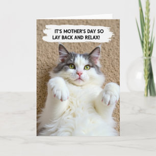 Relax Mothers Day Cat Nap Card