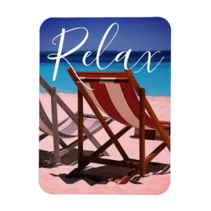 Relax Motivational Beach, Ocean Magnet
