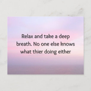 Relax Motivational Mini Art Print Holiday Postcard