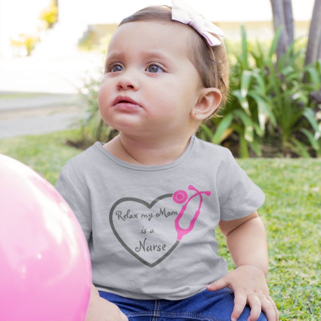 Relax My Mom Is A Nurse Heart Stethoscope  Toddler T-Shirt (Creator Uploaded)