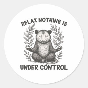 Relax Nothing Is Under Control Funny Sarcastic Opo Classic Round Sticker