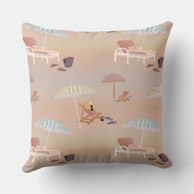 Relax On the Sandy Pastel Beach Cushion (Back)