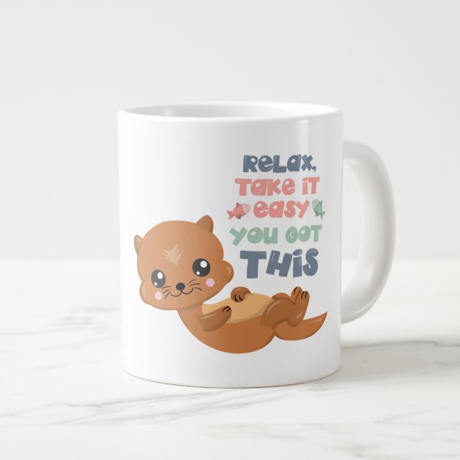 Relax -Otter -Jumbo Mug (Front Right)