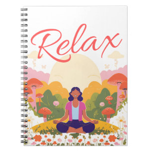 Relax Peace Calm Mushroom Blank Notebook 