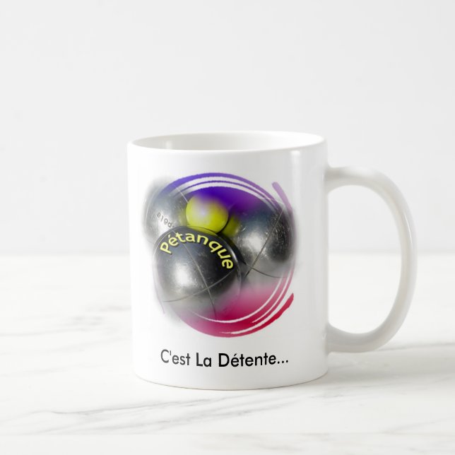 Relax quote tornado like petanque design coffee mug (Right)