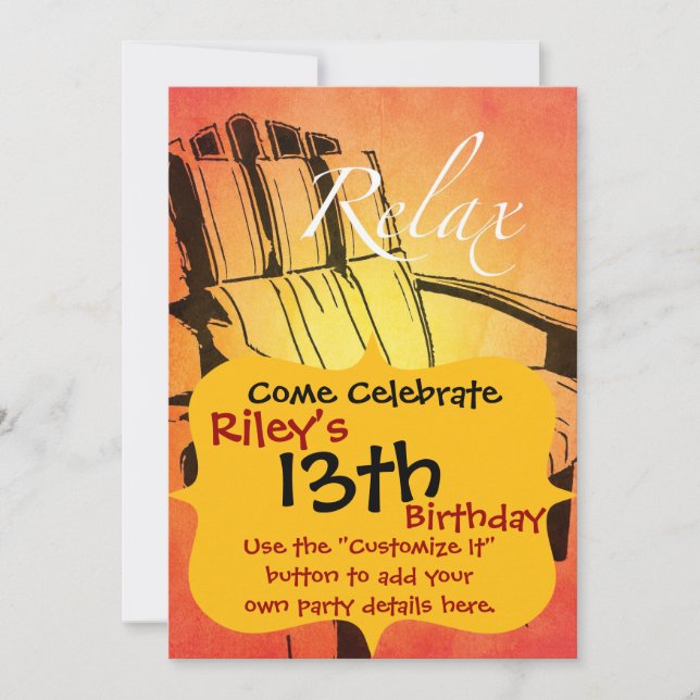 Relax Red Orange Adirondack Chair Summer Beach The Invitation (Front)
