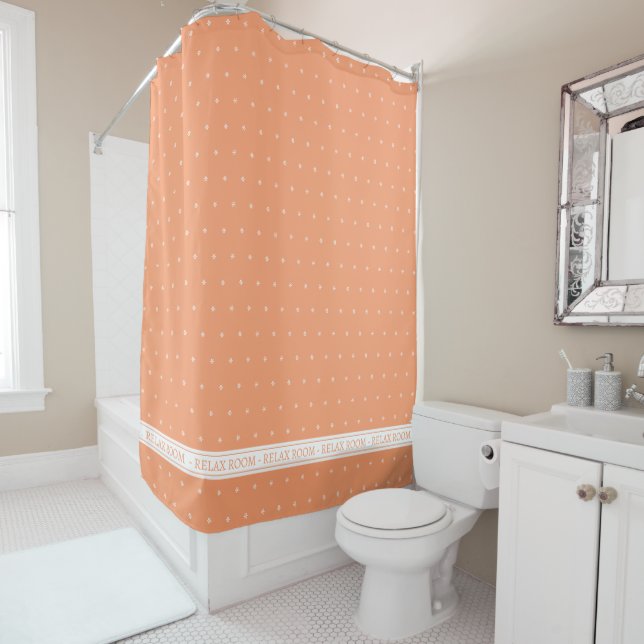 relax room  orange peach  shower curtain (In Situ)