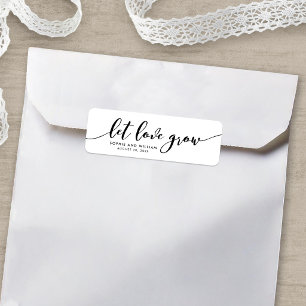 Relax Script Let Love Grow Wedding Favour Label