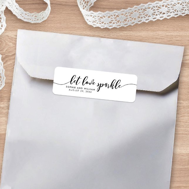 Relax Script Let love Sparkle Wedding Favour Label (Creator Uploaded)