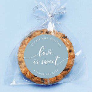 Relax Script Love is Sweet Editable Colour Wedding Classic Round Sticker