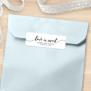 Relax Script Love is Sweet Wedding Favour Label