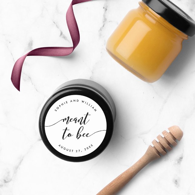 Relax Script Meant to Bee Wedding Favour Classic Round Sticker (Creator Uploaded)