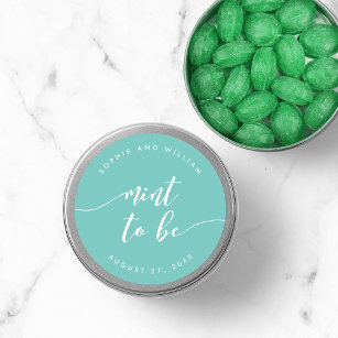 Relax Script Mint to Be Editable Colour Wedding Classic Round Sticker