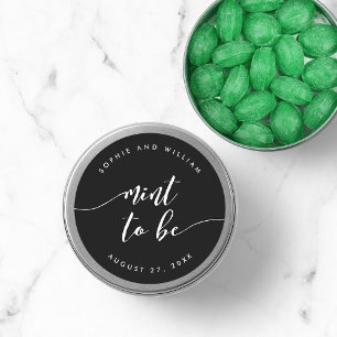 Relax Script Mint to Be Editable Colour Wedding Classic Round Sticker