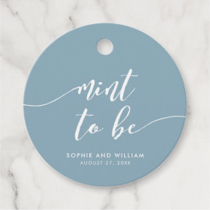 Relax Script Mint to Be Editable Colour Wedding Favour Tags