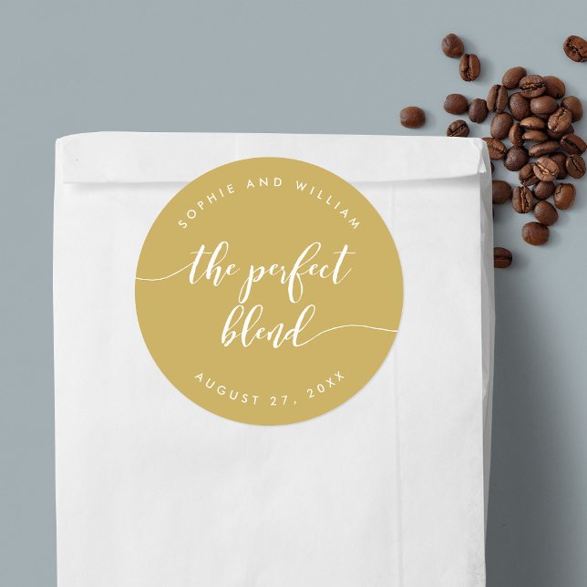 Relax Script Perfect Blend Custom Colour Wedding Classic Round Sticker (Creator Uploaded)