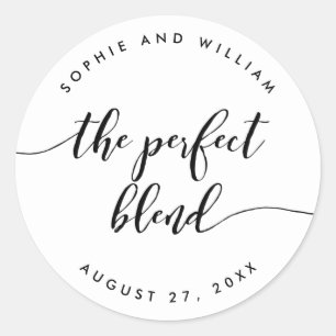 Relax Script The Perfect Blend Wedding Favour Classic Round Sticker