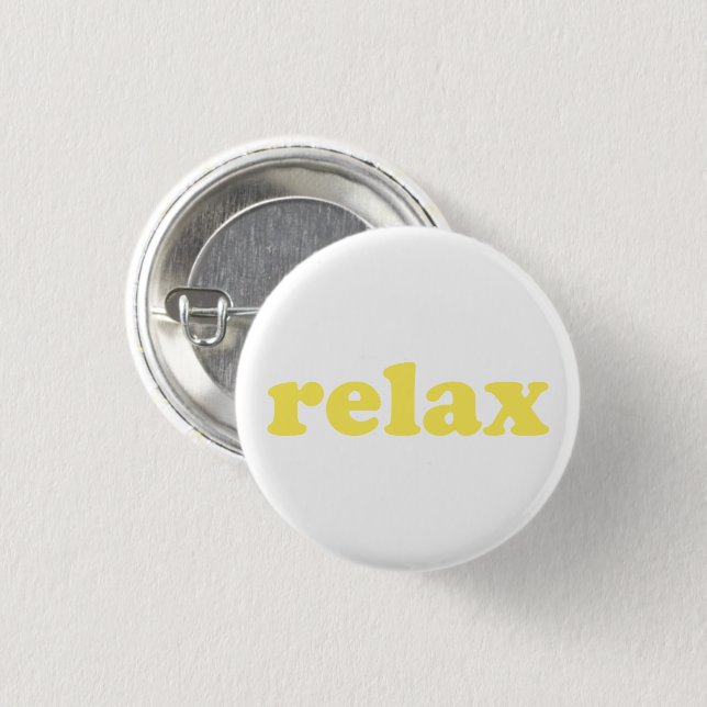 relax, sunny yellow / white round Button (Front & Back)