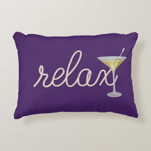 relax text nautical rope with martini decorative cushion