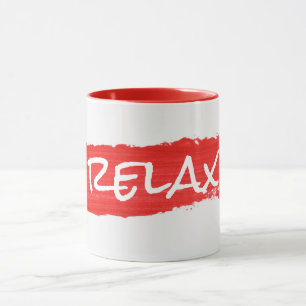 RELAX Text On Red Paint Mug