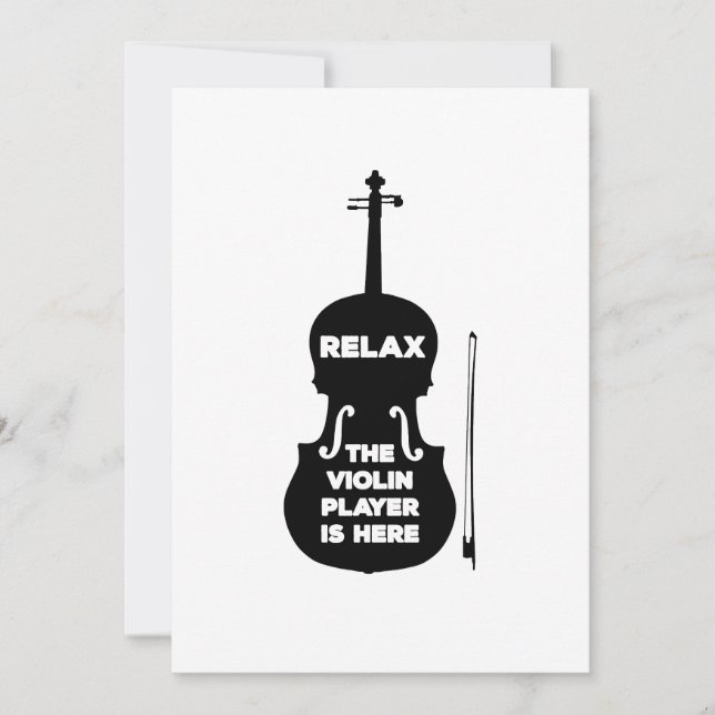 Relax The Violin Player is Here Invitation (Front)