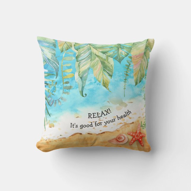 Relax Tropical Beach Outdoor Decor Cushion (Front)