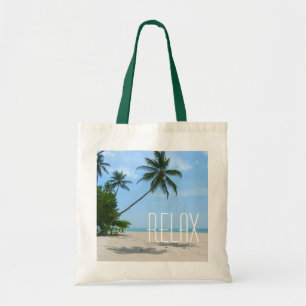 "Relax" Tropical Beach Tote Bag