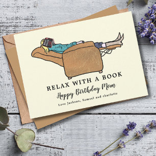 Relax with a Book Happy Birthday Mum Card