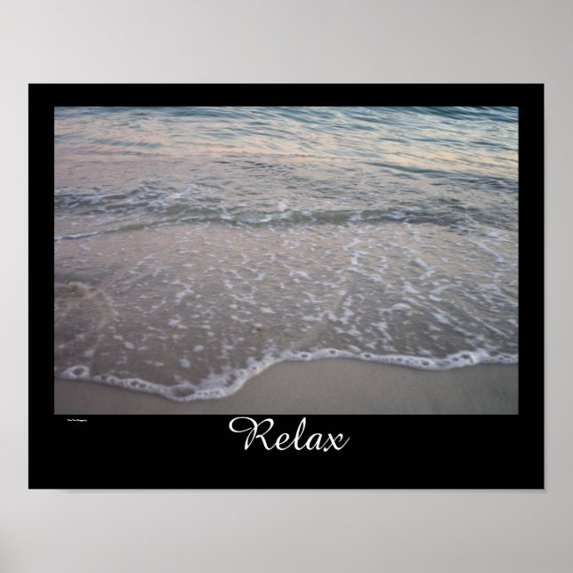 Relax with the ocean waves poster (Front)