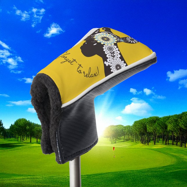 Relax - Yellow Funky Funny Giraffe Golf Head Cover (Creator Uploaded)