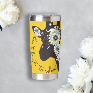 Relax - Yellow Funky Funny Giraffe Insulated Tumbler