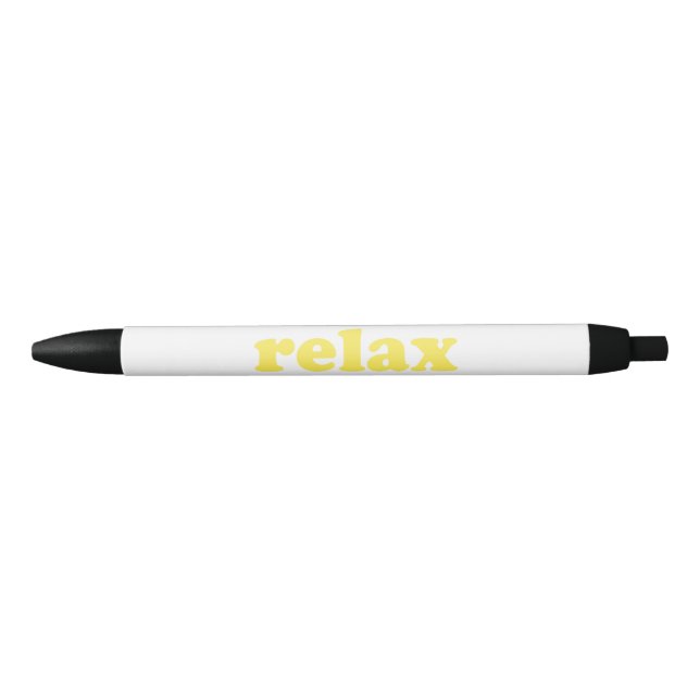 Relax yellow modern typography cool funny black ink pen (Front)
