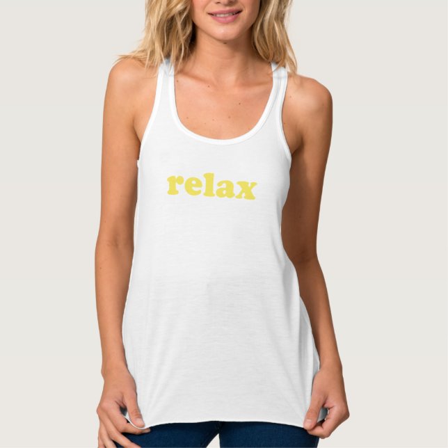 Relax yellow modern typography funny cool singlet (Front)