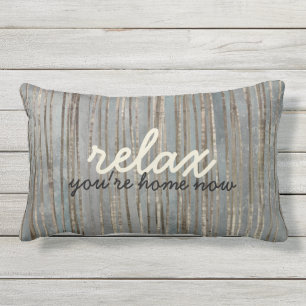RELAX you're home now, editable Patio Lumbar Cushion