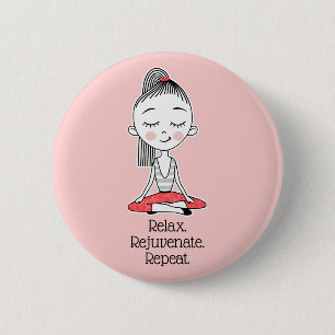 Relax Zen Peace Yoga 6 Cm Round Badge