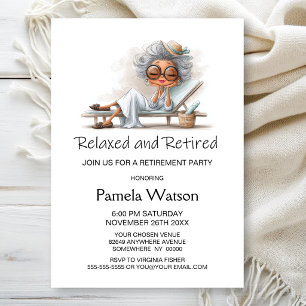 Relaxed and Retired Womens Retirement Party Invitation