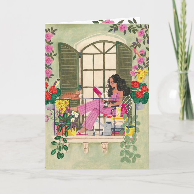 Relaxed birthday wish woman card (Front)