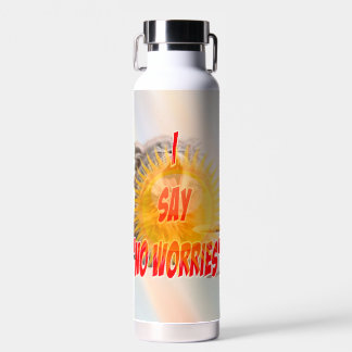 Relaxed Cat ‘No Worries’ Design Water Bottle