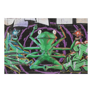 Relaxed Frog With Eight Arms Poster