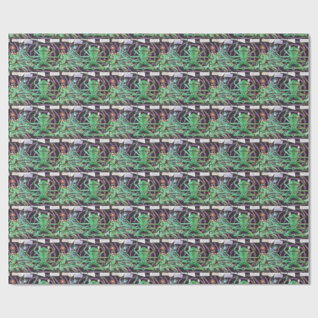 Relaxed Frog With Eight Arms Wrapping Paper (Flat)