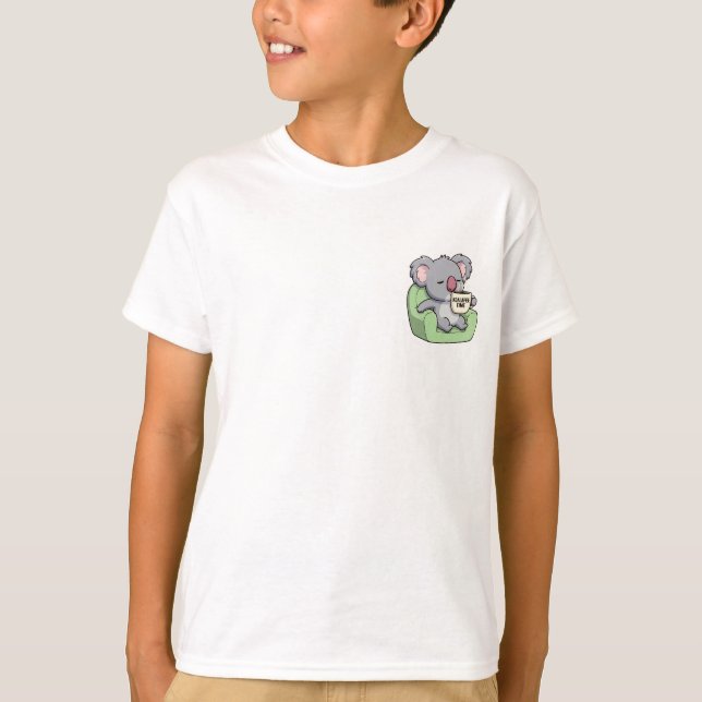 Relaxed Koala Sitting in Green Armchair T-Shirt (Front)