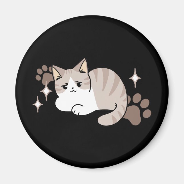 Relaxed & Lazy Vibes for Cat Lovers Design Magnet (Front)