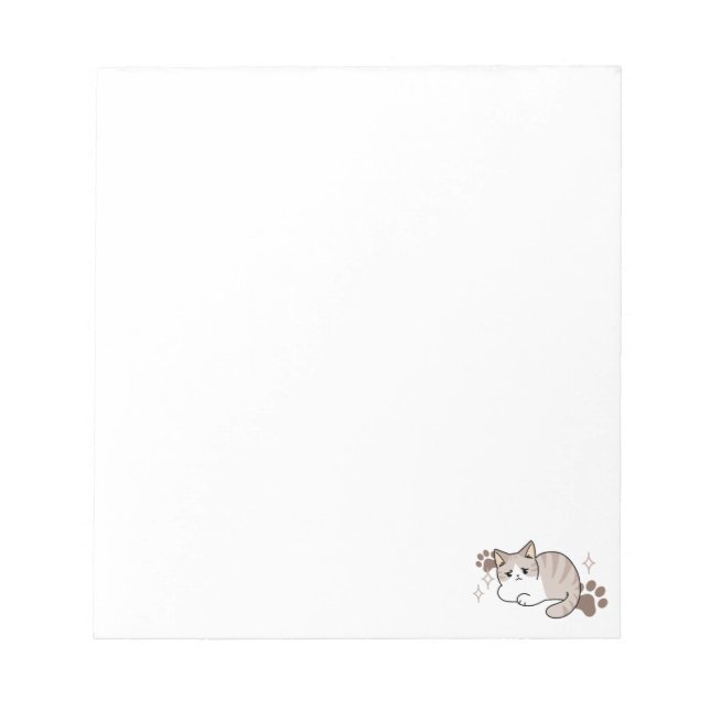 Relaxed & Lazy Vibes for Cat Lovers Design Notepad (Front)