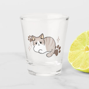 Relaxed & Lazy Vibes for Cat Lovers Design Shot Glass