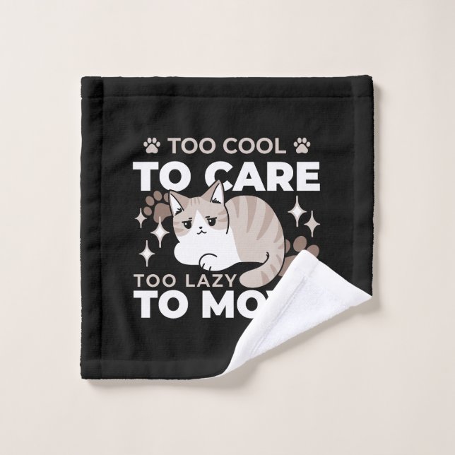 Relaxed & Lazy Vibes for Cat Lovers Design Wash Cloth (Wash Cloth)