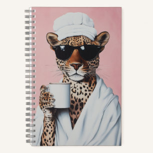 Relaxed Leopard Morning Vibes Notebook
